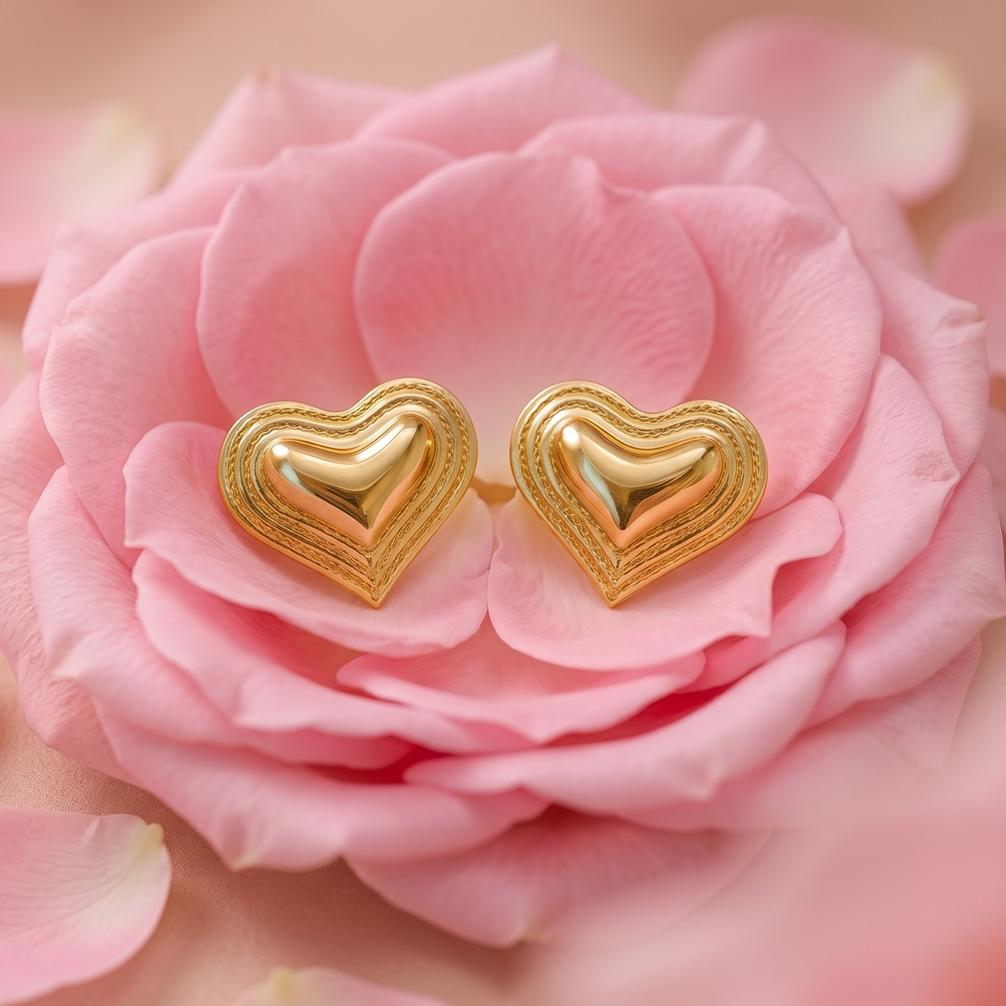 Gold-toned Heart Stud