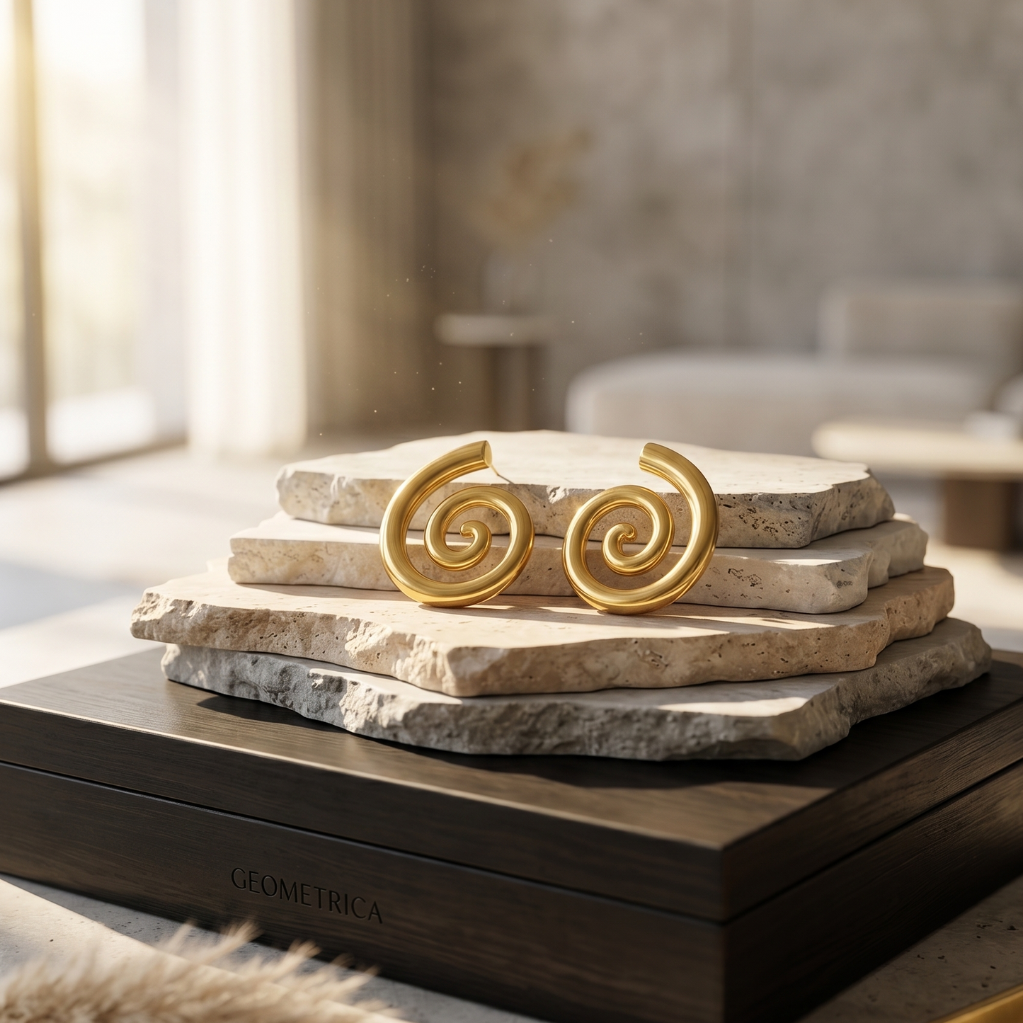 Gold-toned Spiral Studs