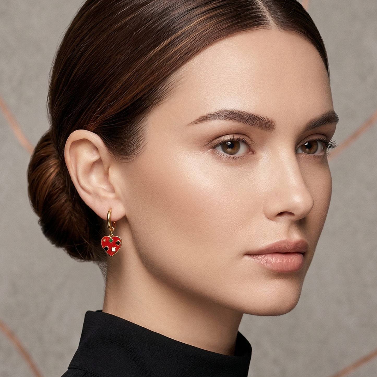Crimson Charm Hoops