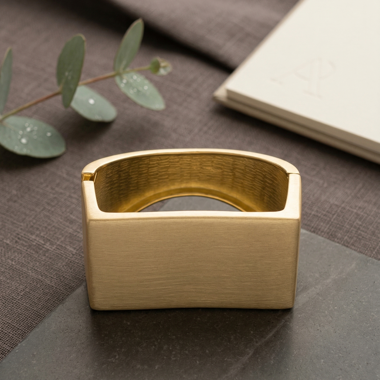 Sculpted Edge Gold Hand Cuff