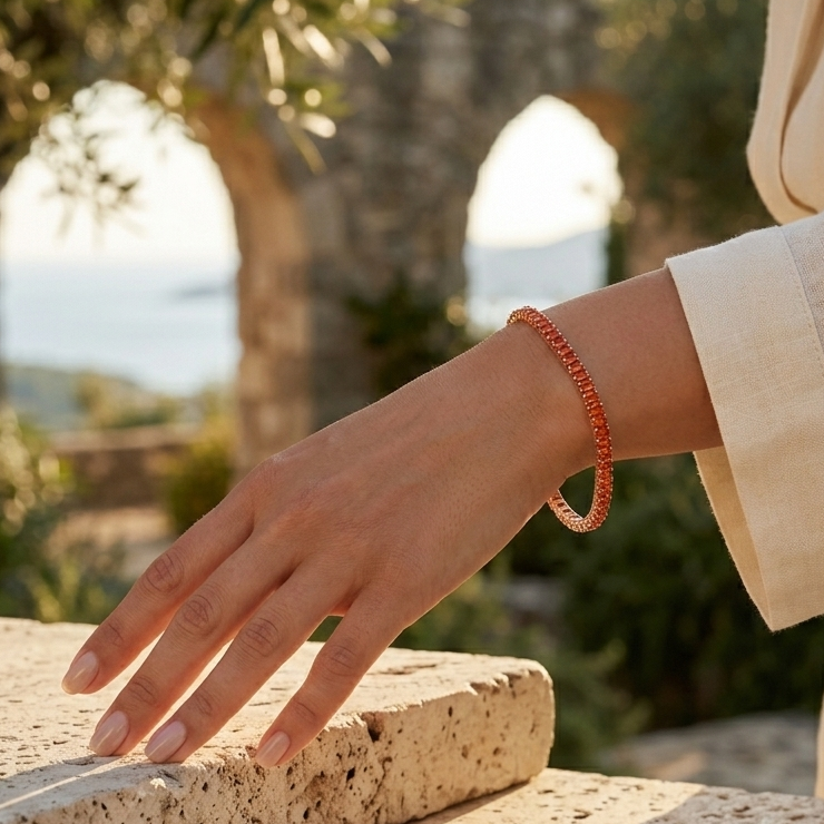 Ember Red Tennis Bracelet