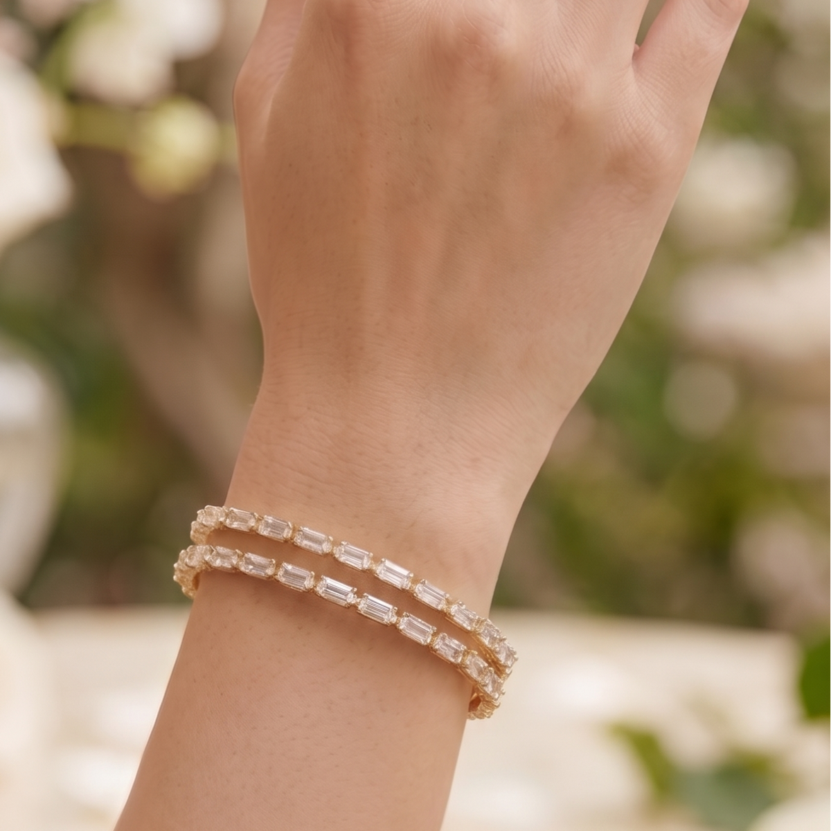 The Lumina Baguette Tennis Bracelet