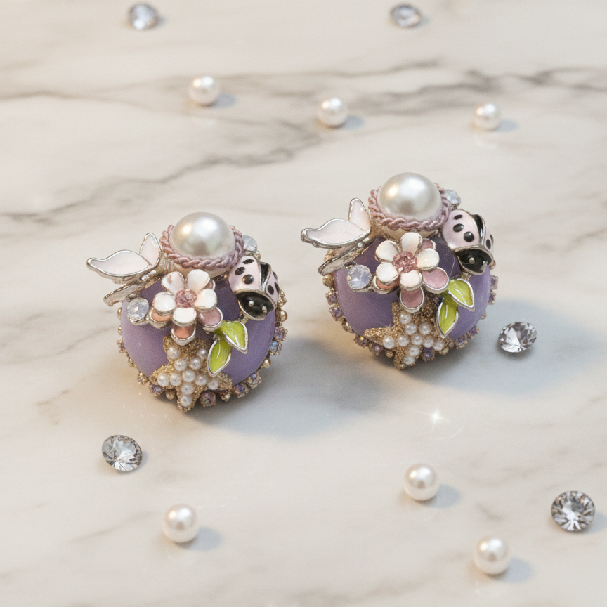 Pearl Garden Handcrafted Stud