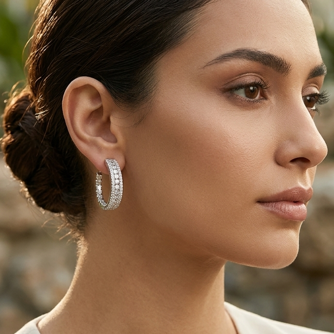 Evara Crystal Hoops