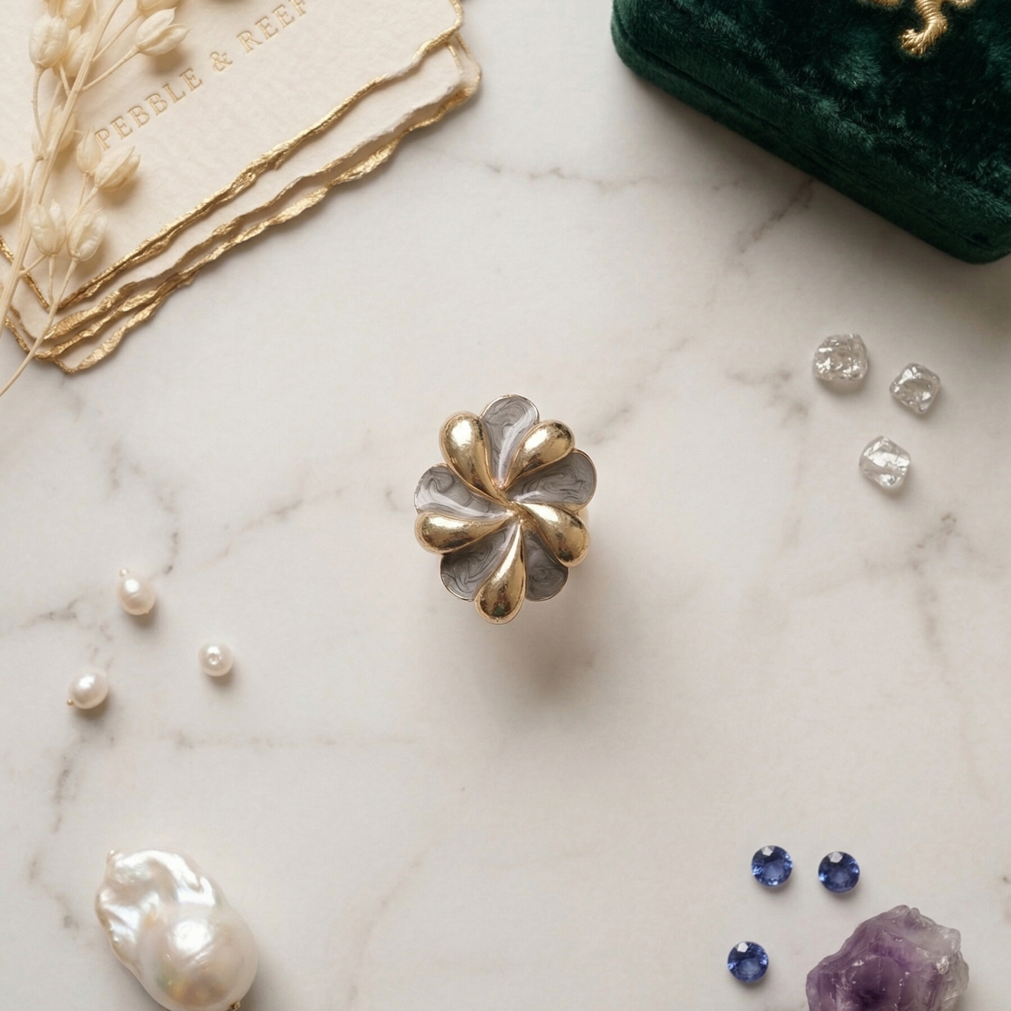 Vintage Floral Swirl Ring