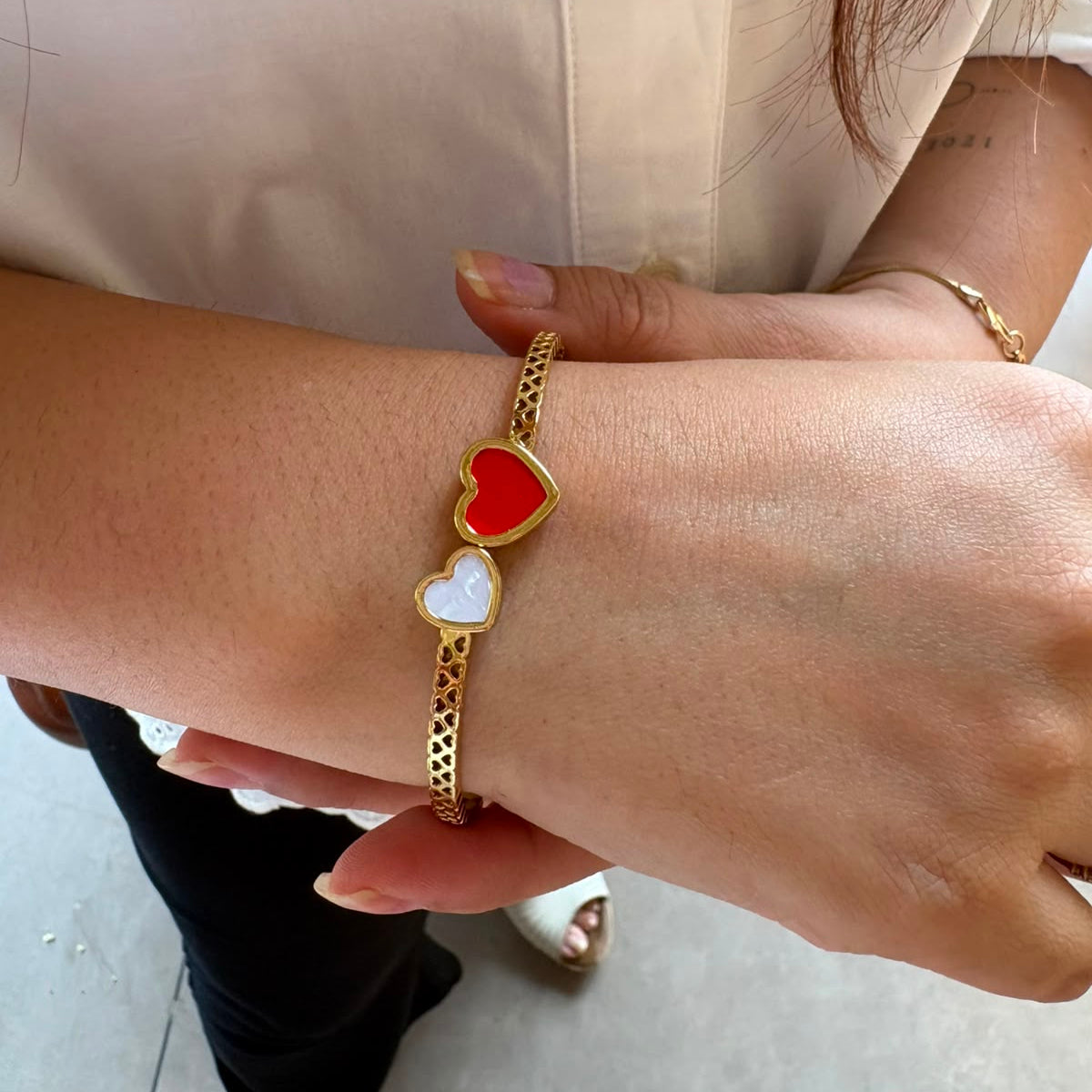 Dual Heart Harmony Bracelet