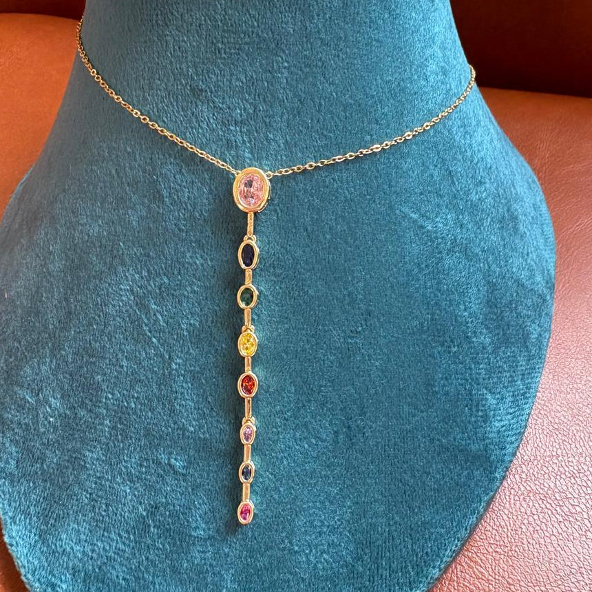 Rainbow Drop Necklace