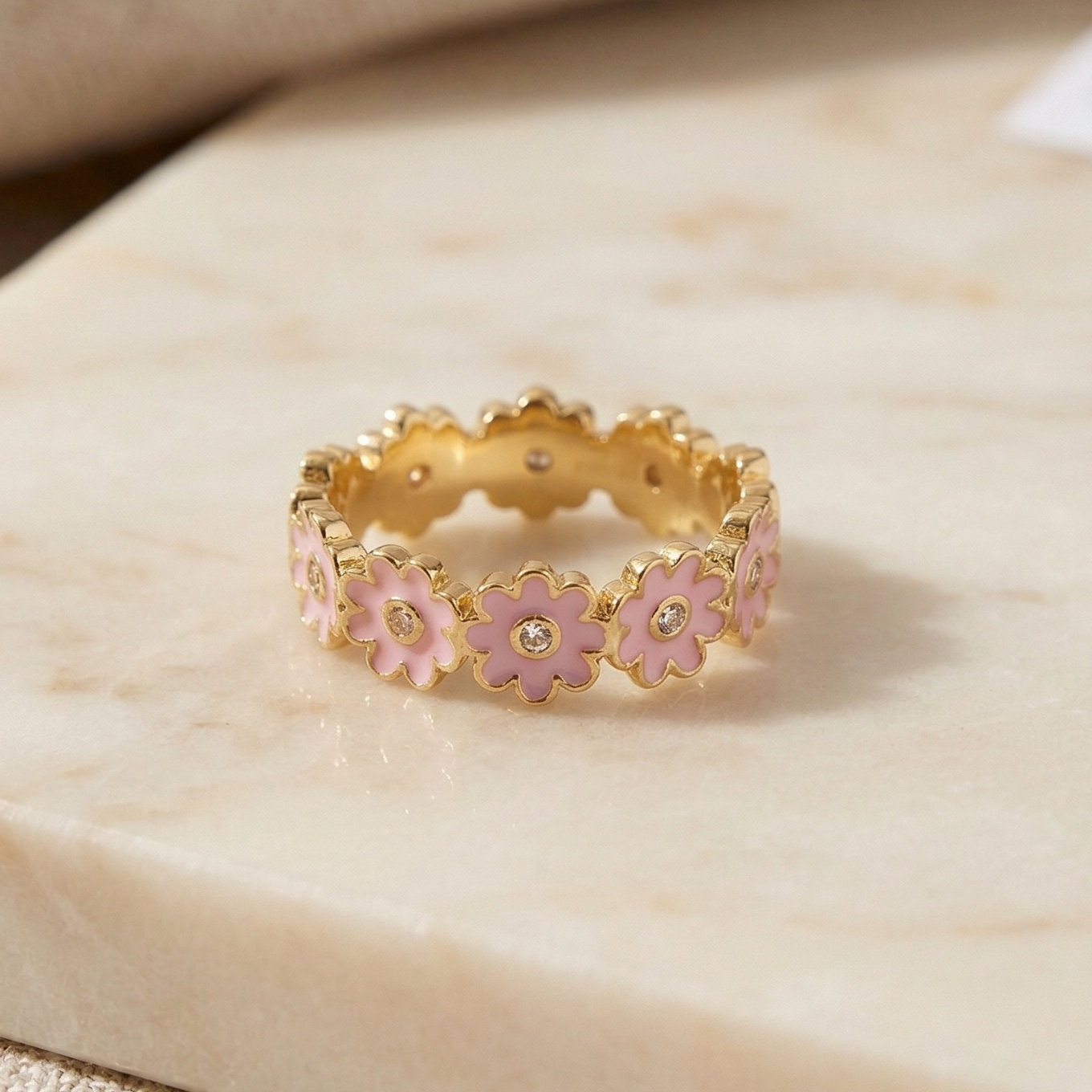 Blush Daisy Chain Ring
