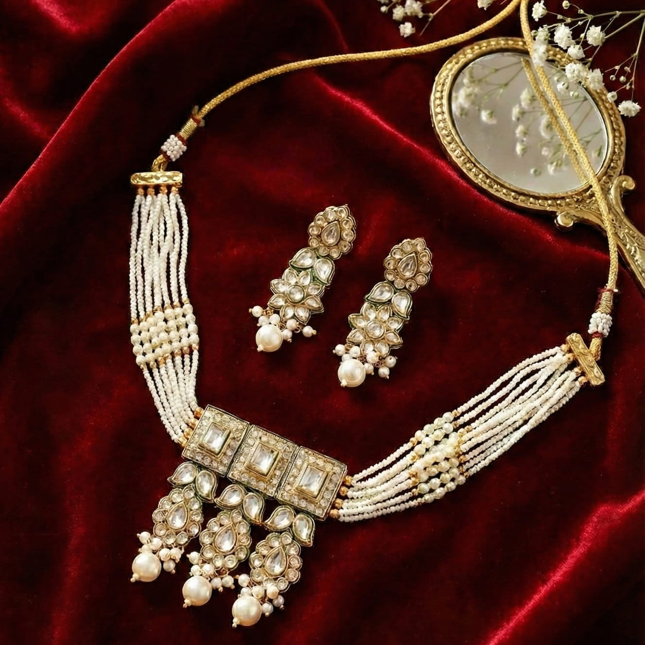 Noor-e-Moti Kundan Necklace Set