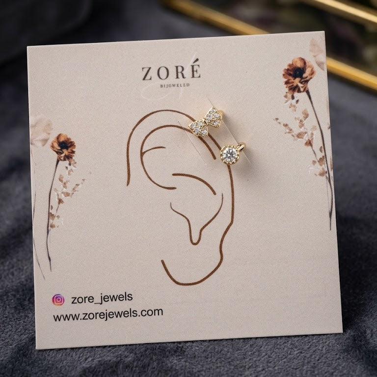 Sparkling Crystal Stud Earcuff