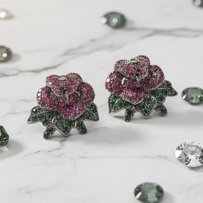 Royal Rose Crystal Studs