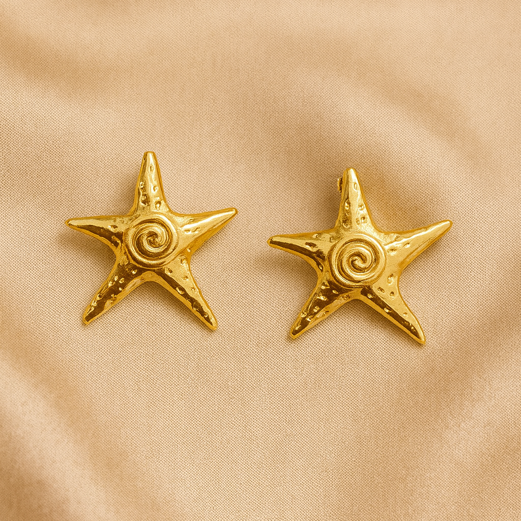 Gold-toned Starfish Stud