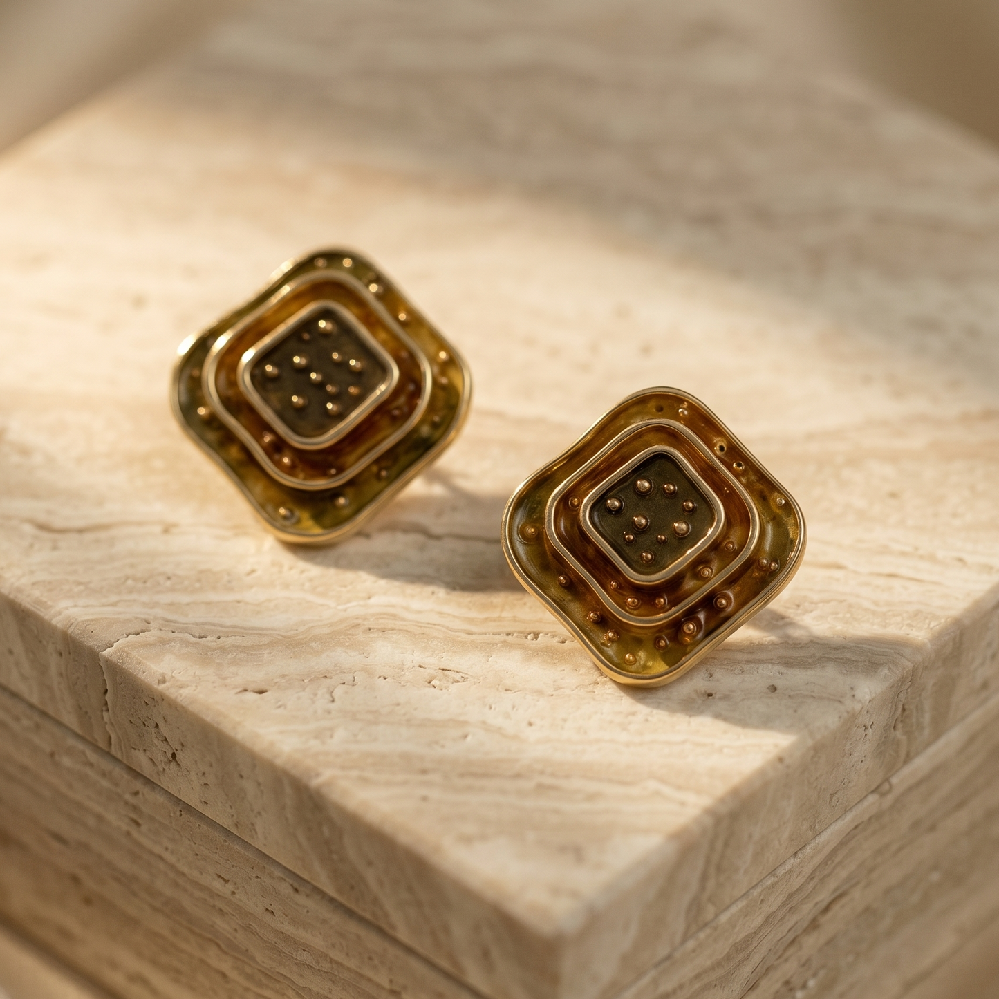 Vintage Ember Studs