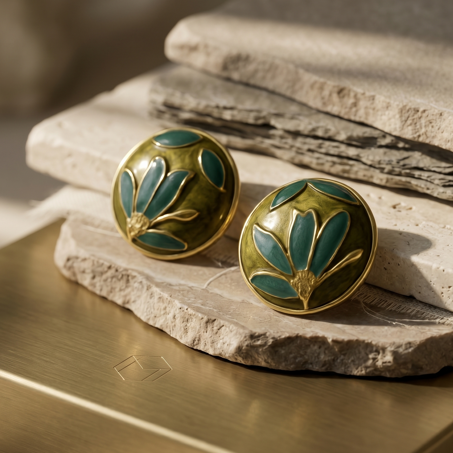 Verdant Bloom Enamel Studs