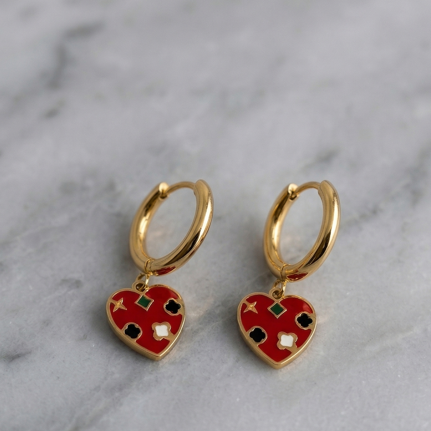 Crimson Charm Hoops