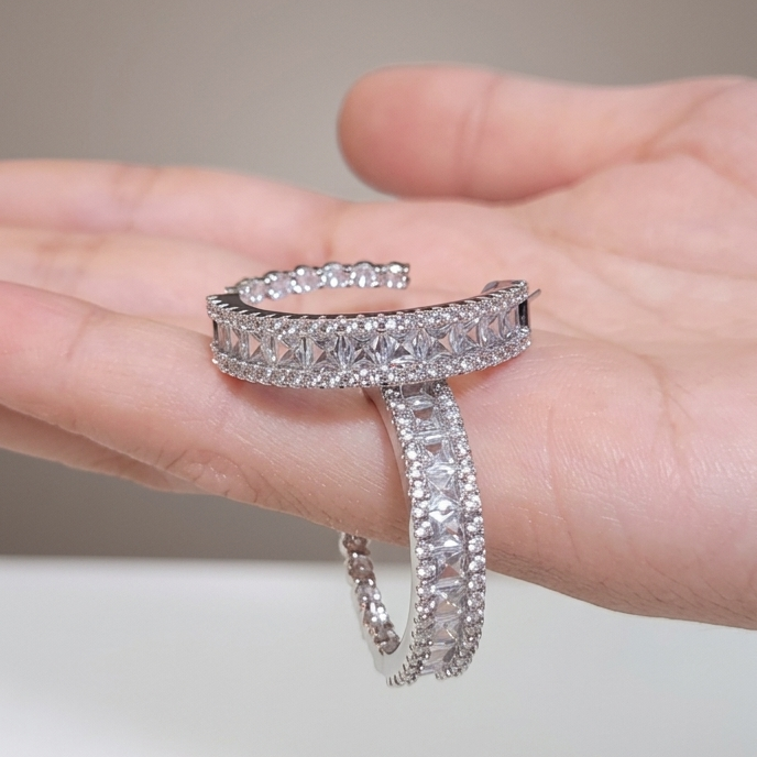 Evara Crystal Hoops