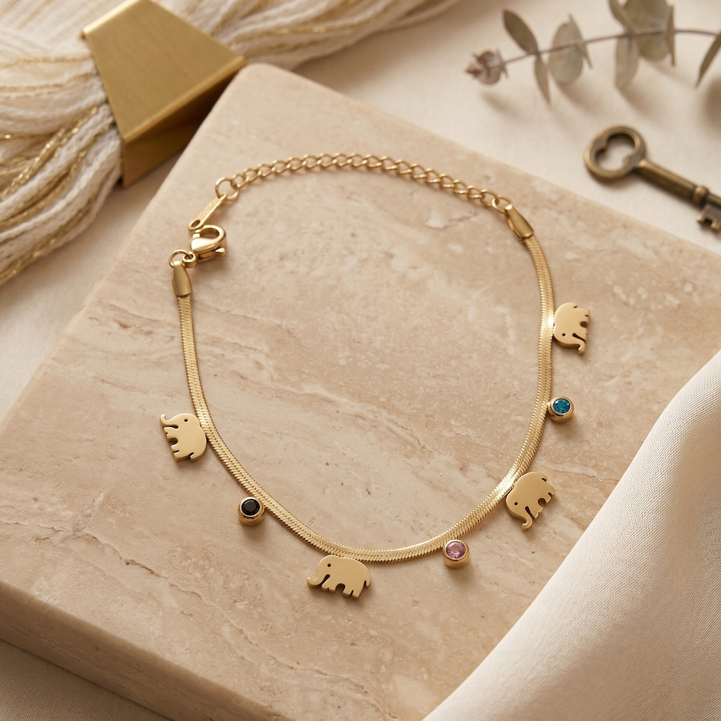 Lucky Elephant Charm Bracelet