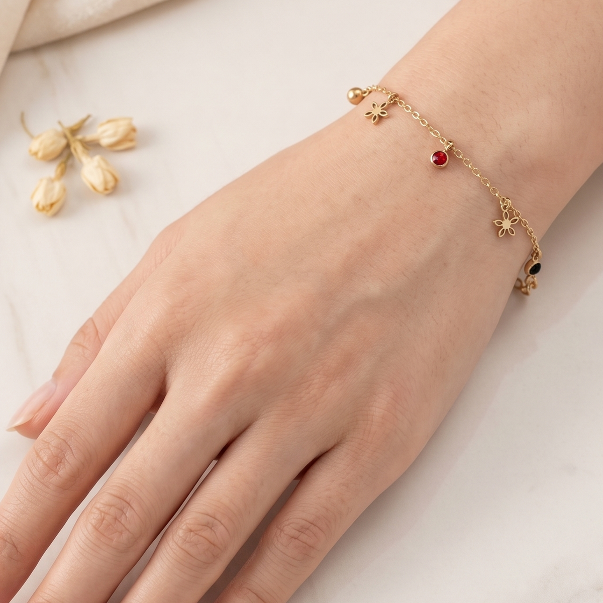 Celestial Bloom Charm Bracelet