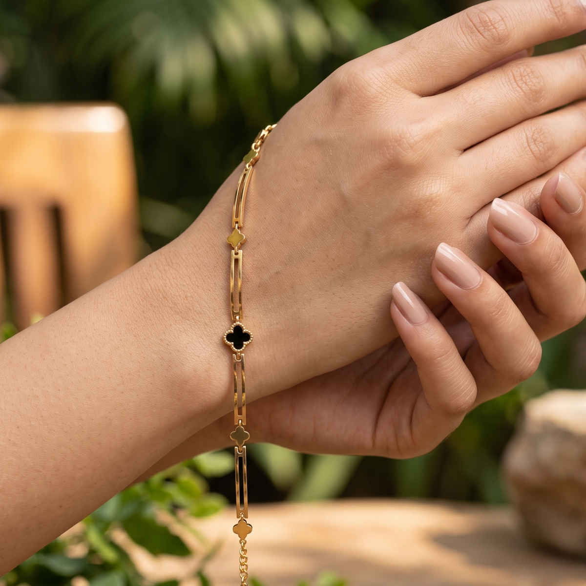 Clover Chain Charm Bracelet