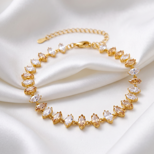 Champagne Glow Tennis Bracelet