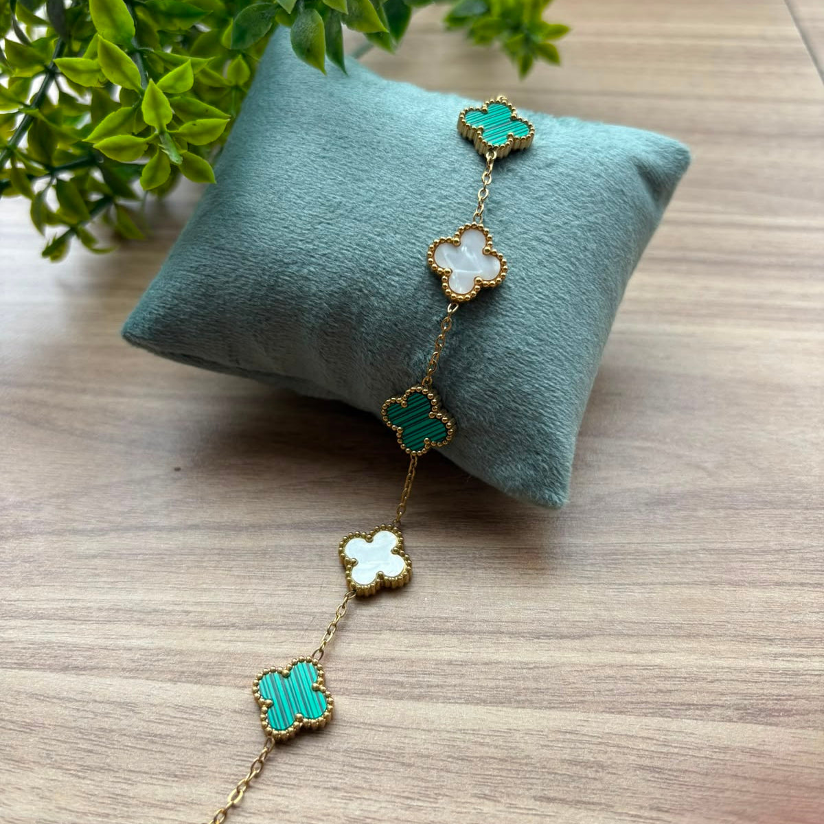 Emerald Duo Clover Bracelet