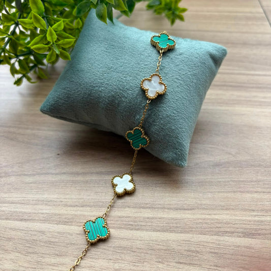 Emerald Duo Clover Bracelet