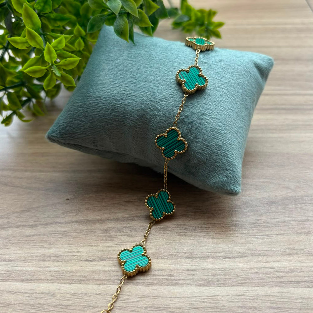 Emerald Duo Clover Bracelet