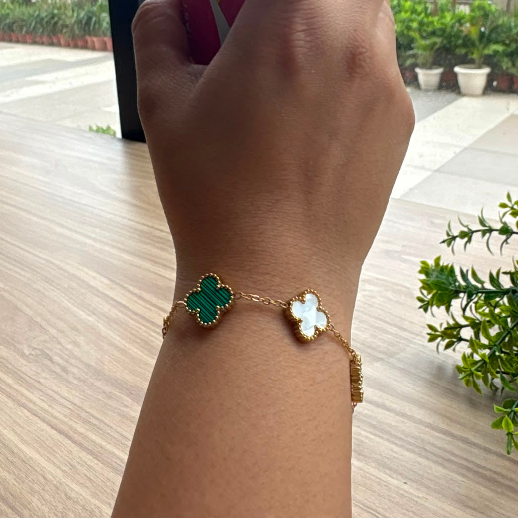 Emerald Duo Clover Bracelet
