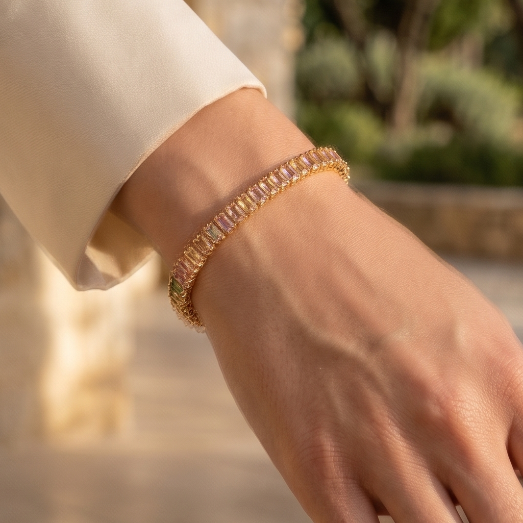 Blush Baguette Crystal Bracelet