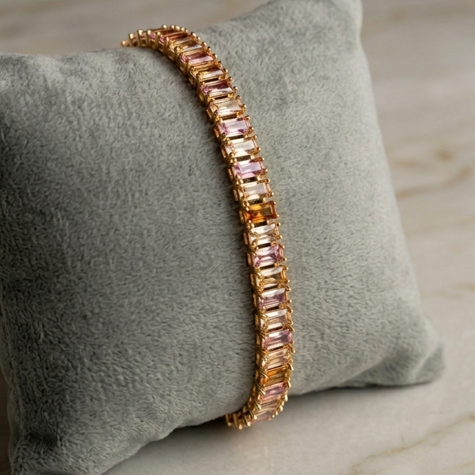 Blush Baguette Crystal Bracelet