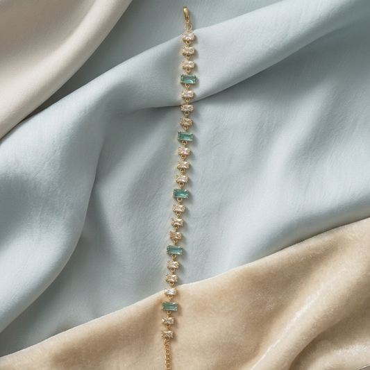 Aqua Gleam Tennis Bracelet