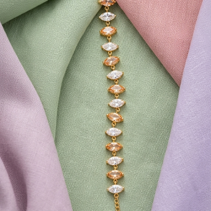Champagne Glow Tennis Bracelet