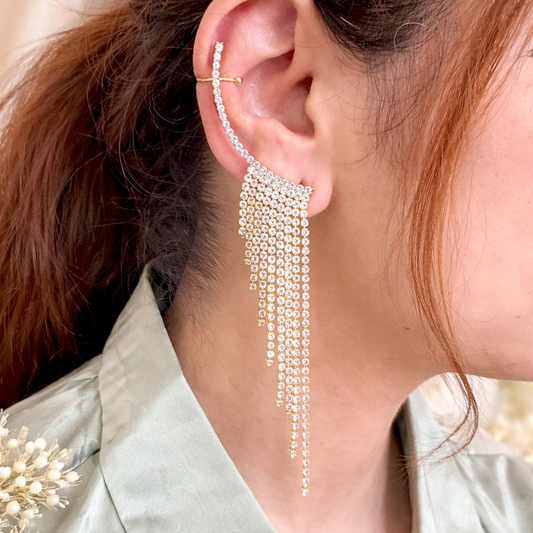 Crystal Veil Ear Cuff