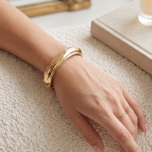 Classic Gold Dome Bangle Bracelet