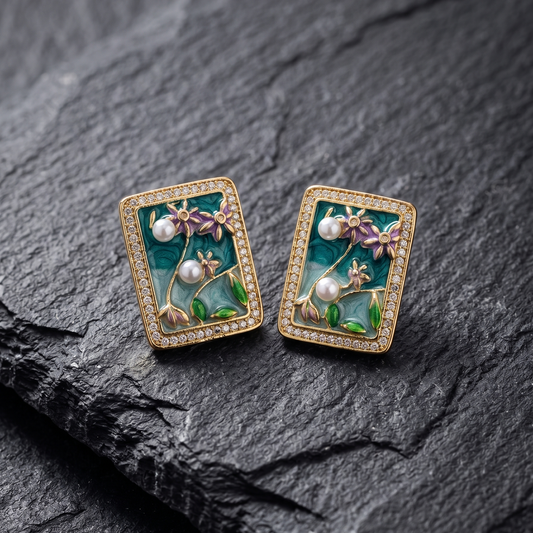 Botanical Pearl Studs