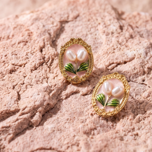 Pink Blossom Studs