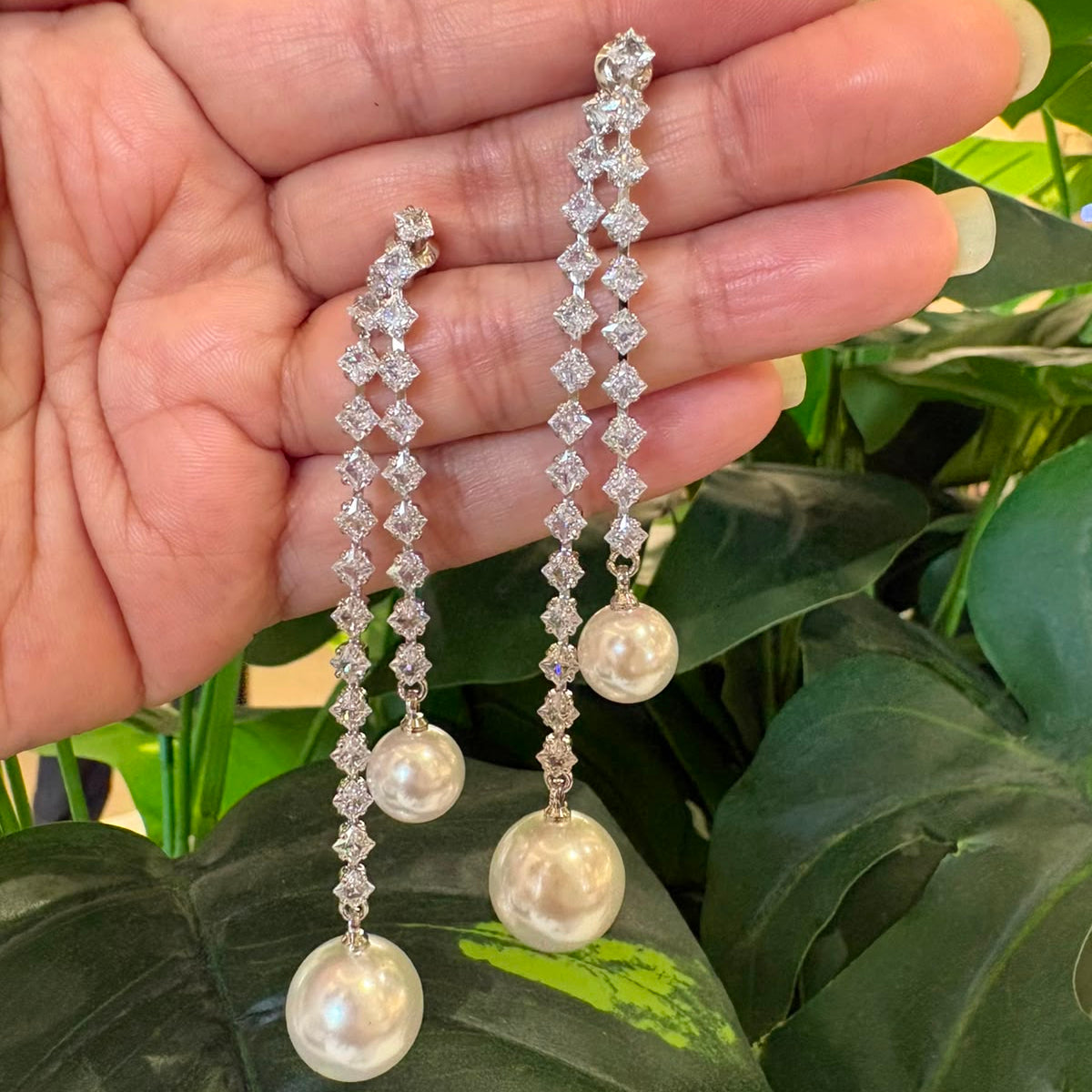Silver Diamond Double Drops