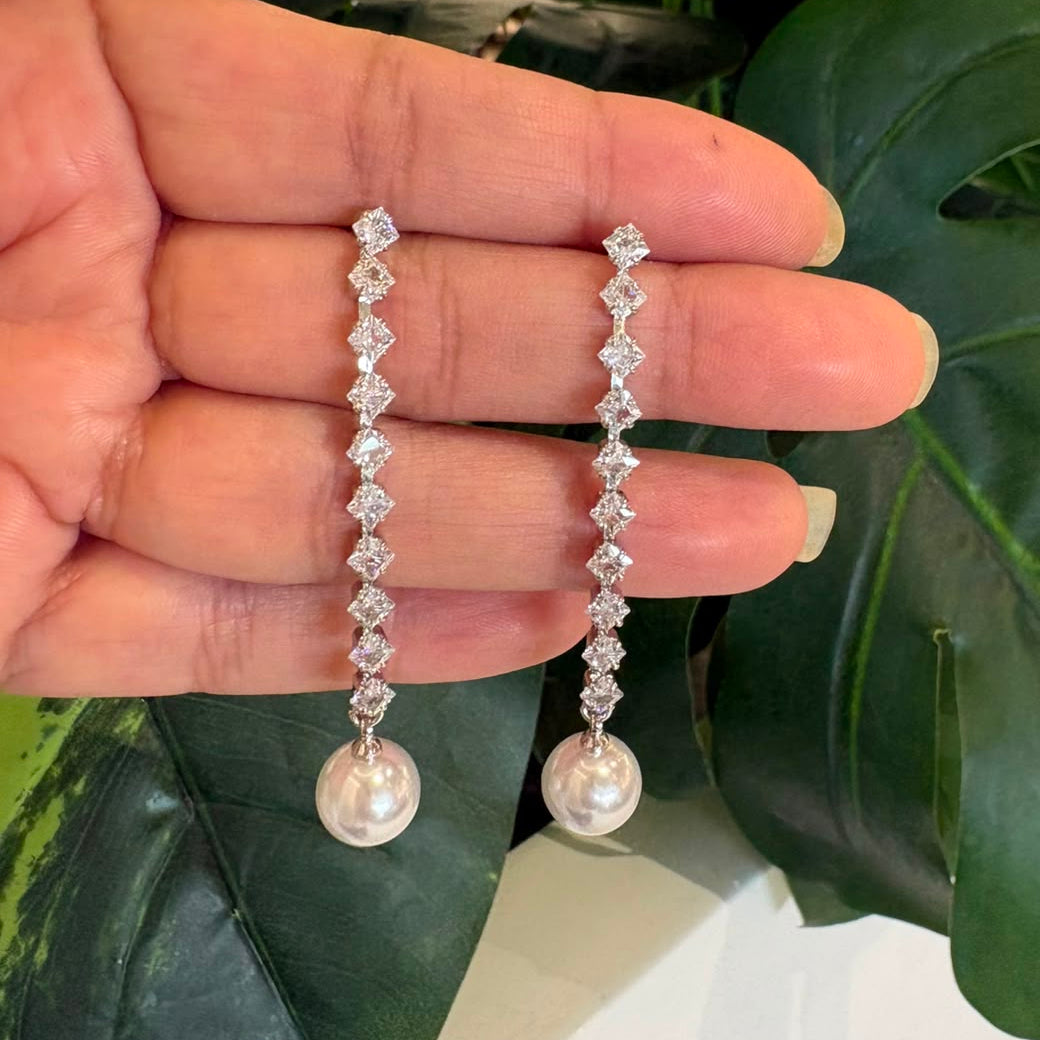 Silver Diamond Double Drops