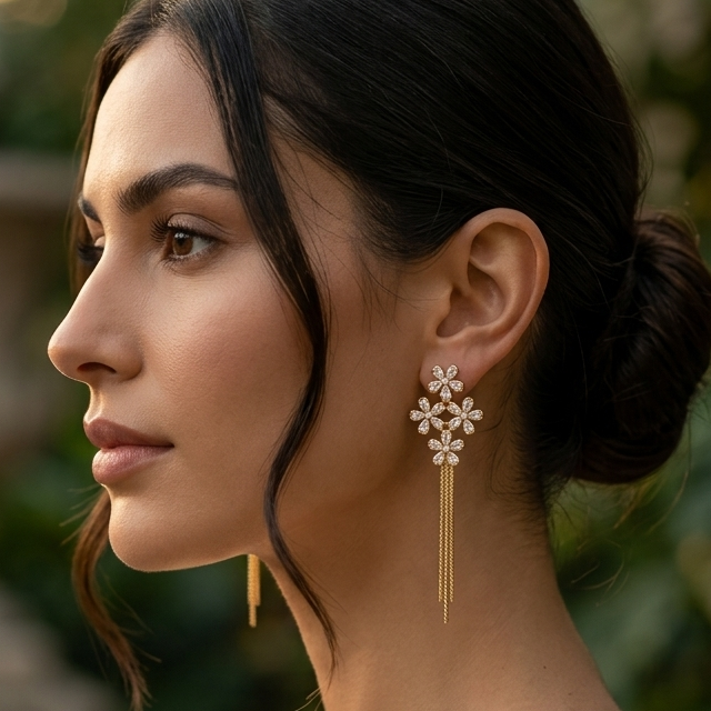 Fleuré Cascade Floral Earrings
