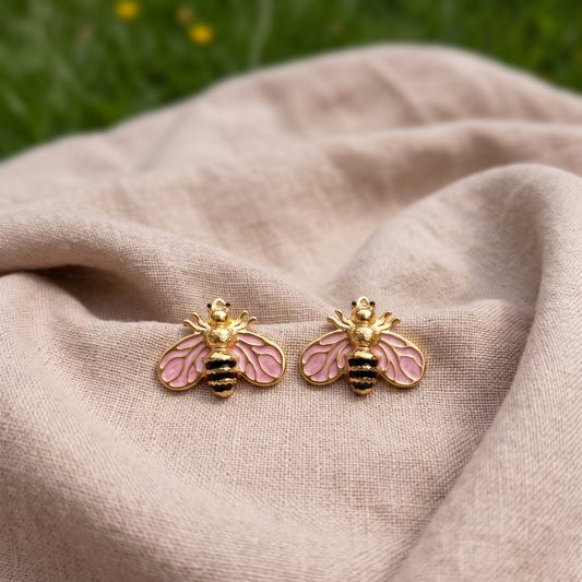 Blush Bee Stud Earrings