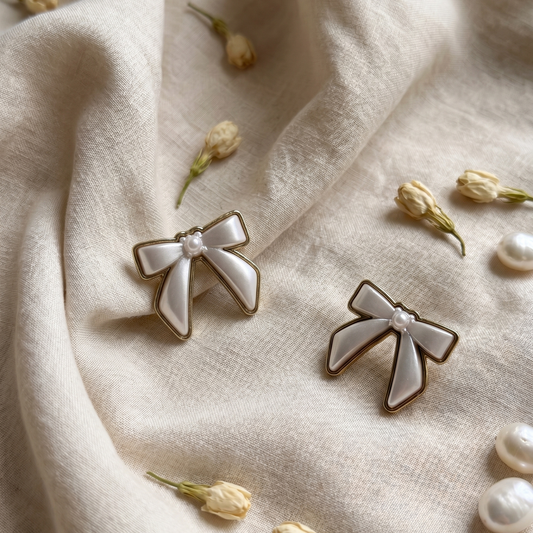 Pearl Bow Earrings