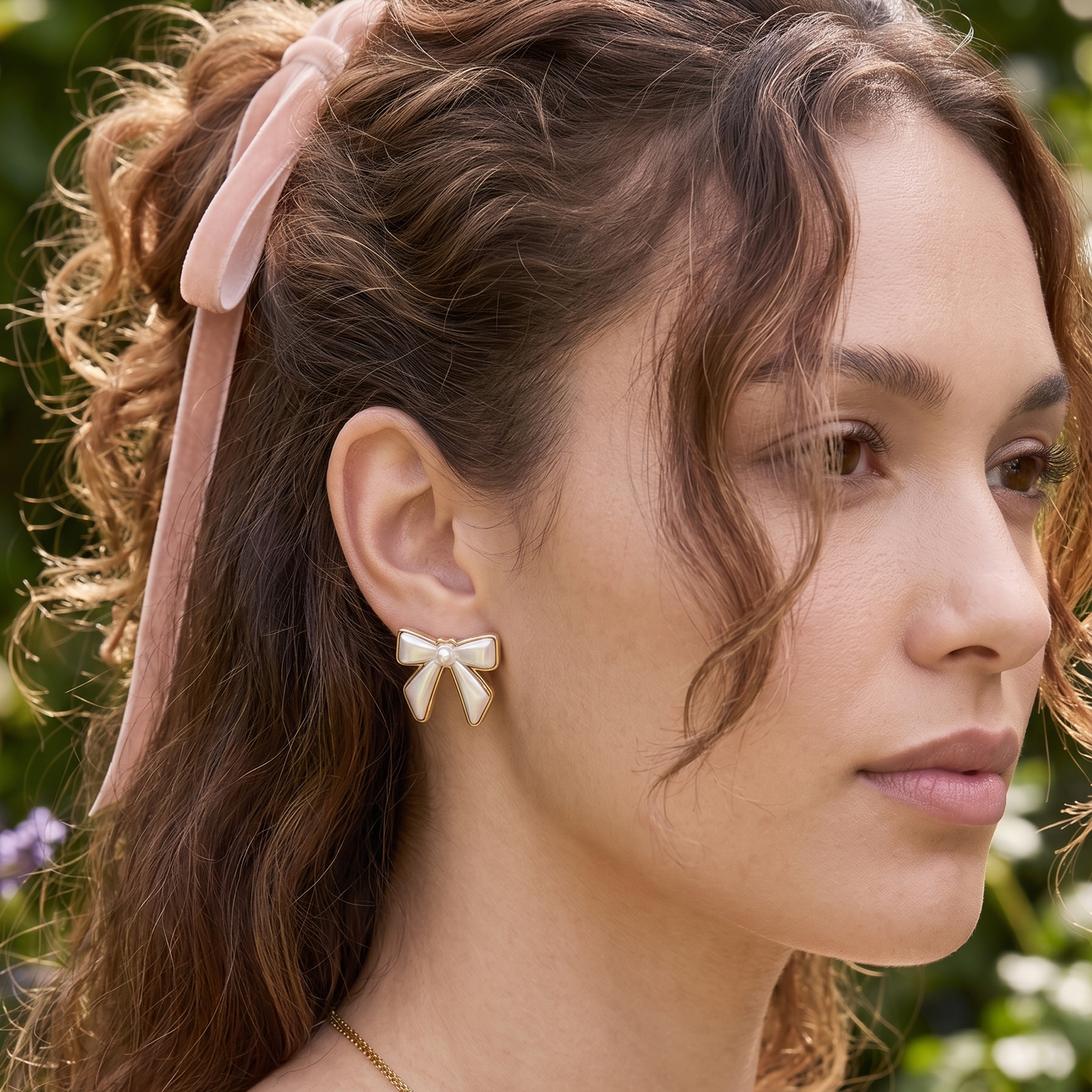 Pearl Bow Earrings