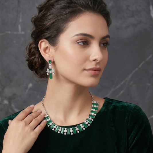 Emerald Luxe Statement Necklace Set