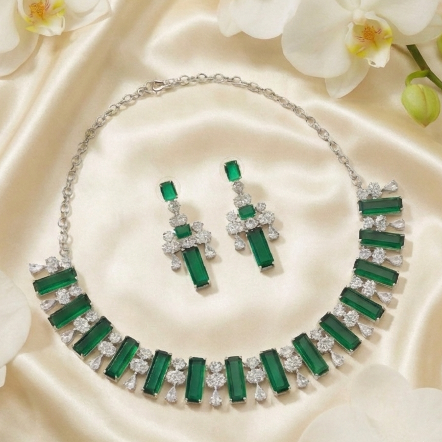 Emerald Luxe Statement Necklace Set
