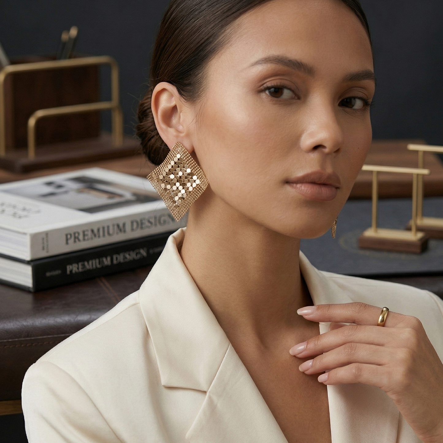 Gold Mesh Earrings