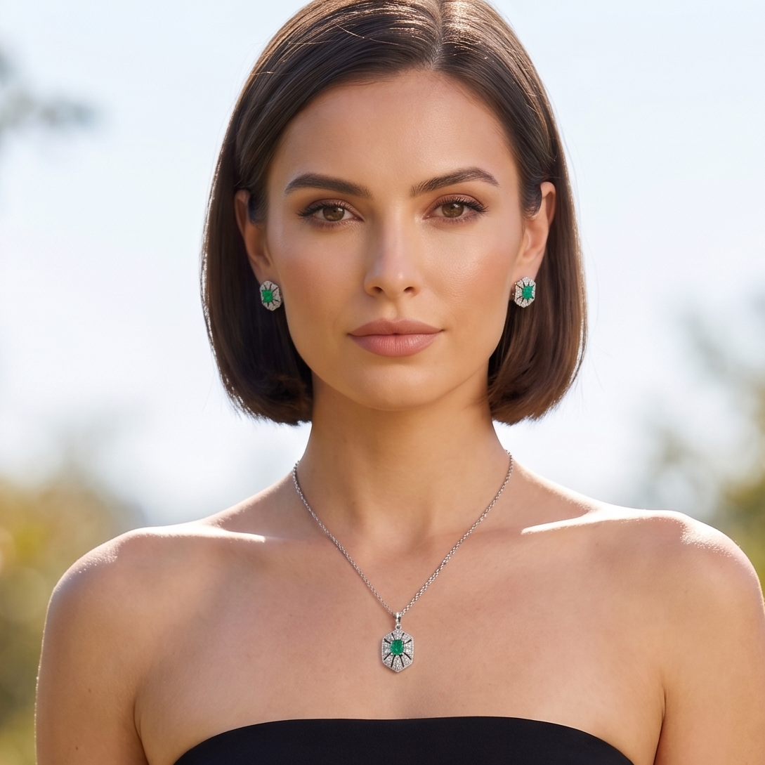 Emerald Radiance Jewellery Set