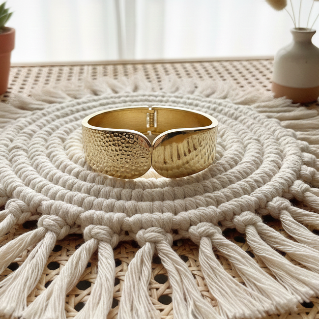 Modern Matte Gold Cuff Bangle