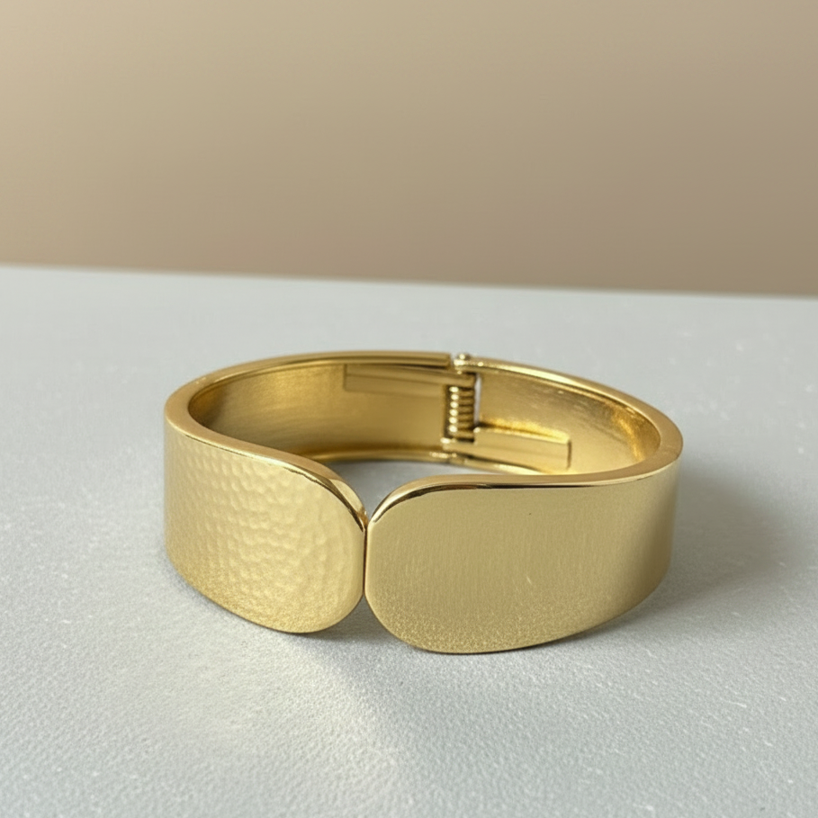 Modern Matte Gold Cuff Bangle