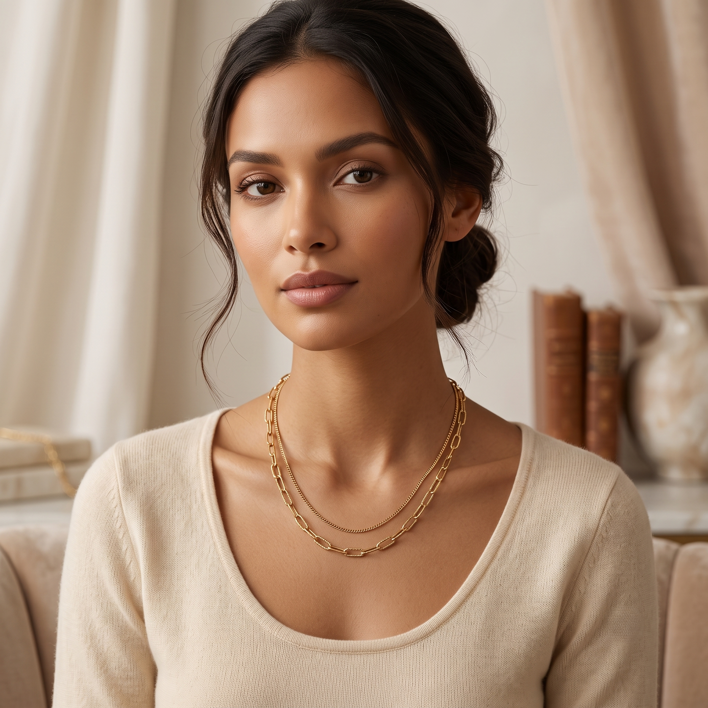 Paperclip Layered Neckchain