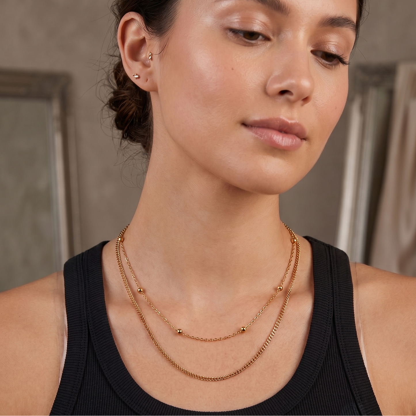 Golden Harmony Layered Neckchain
